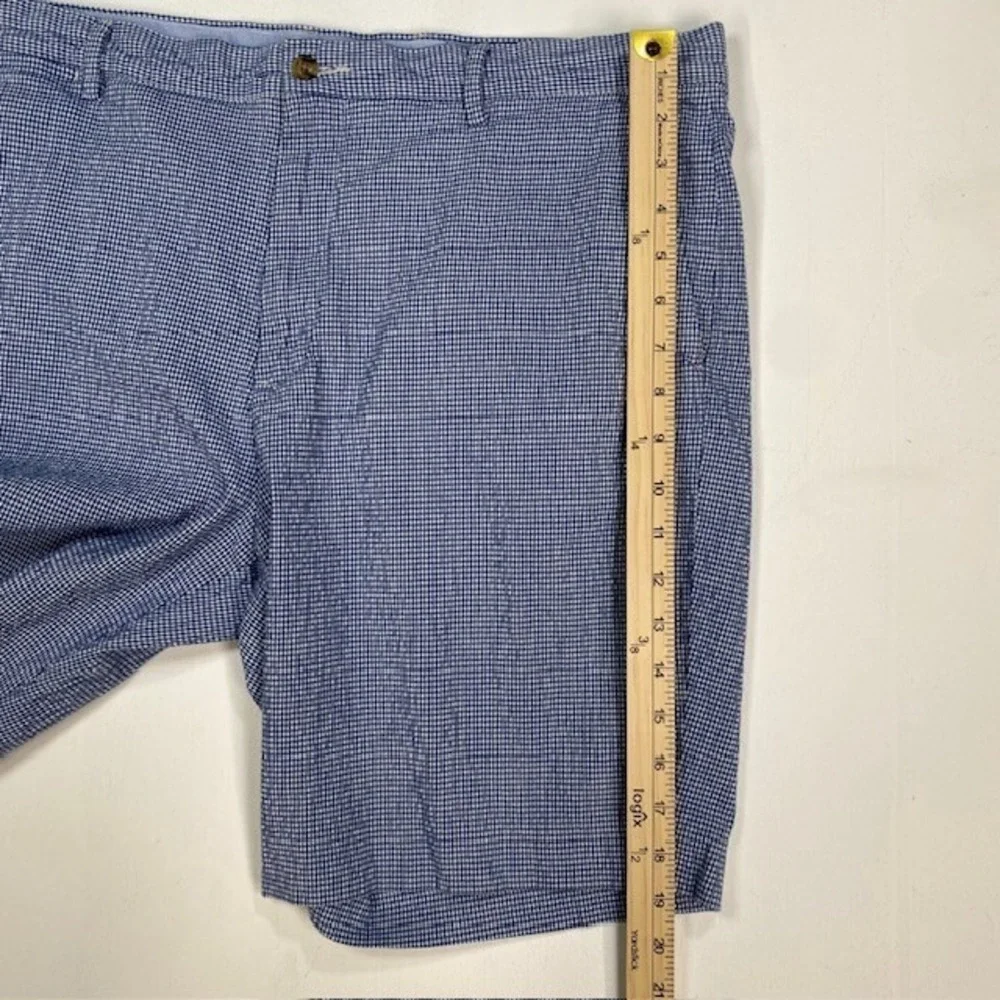 Polo Ralph‎ Lauren Mens 36 Blue White Houndstooth Stretch Classic Fit Shorts